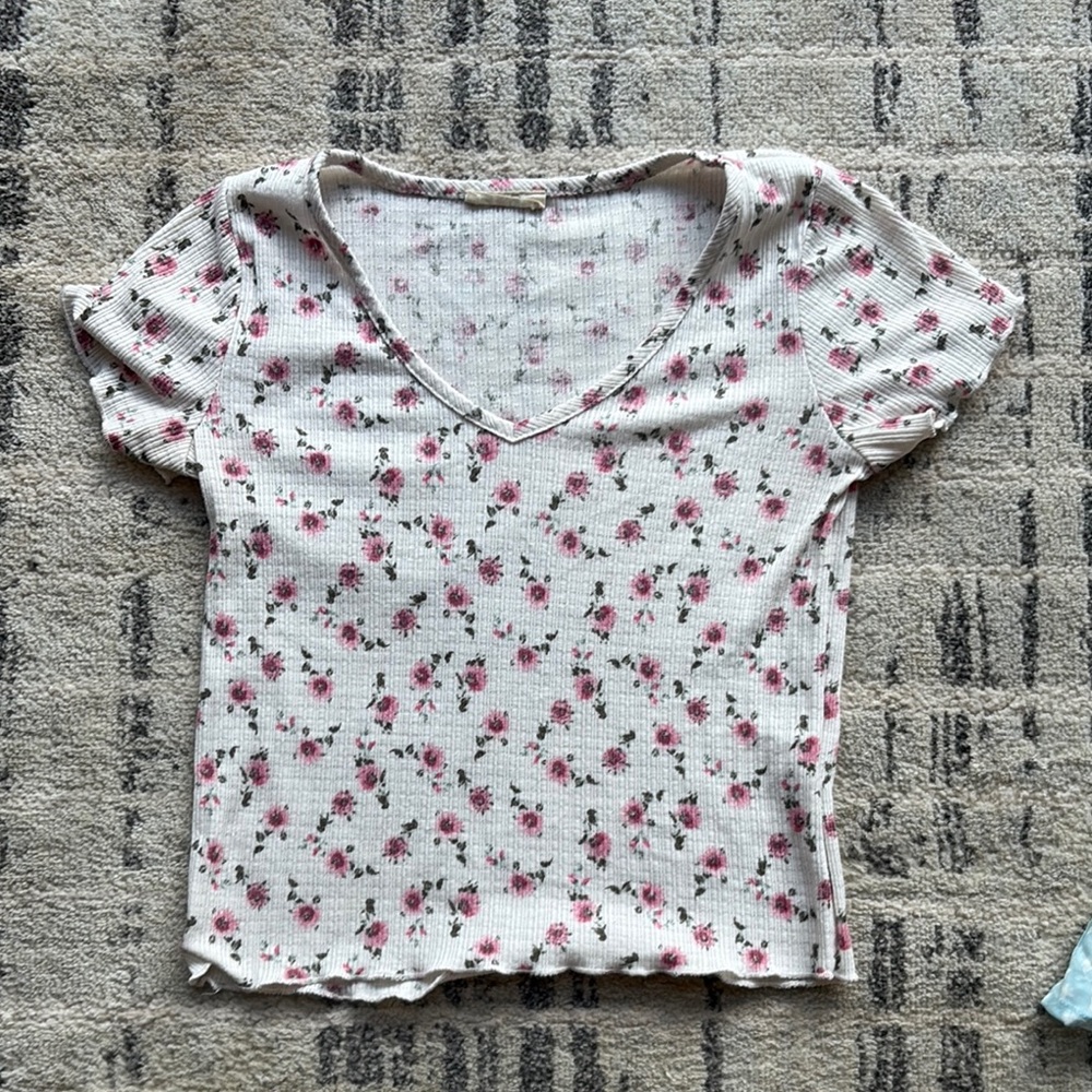 Floral V-Neck Women's Top